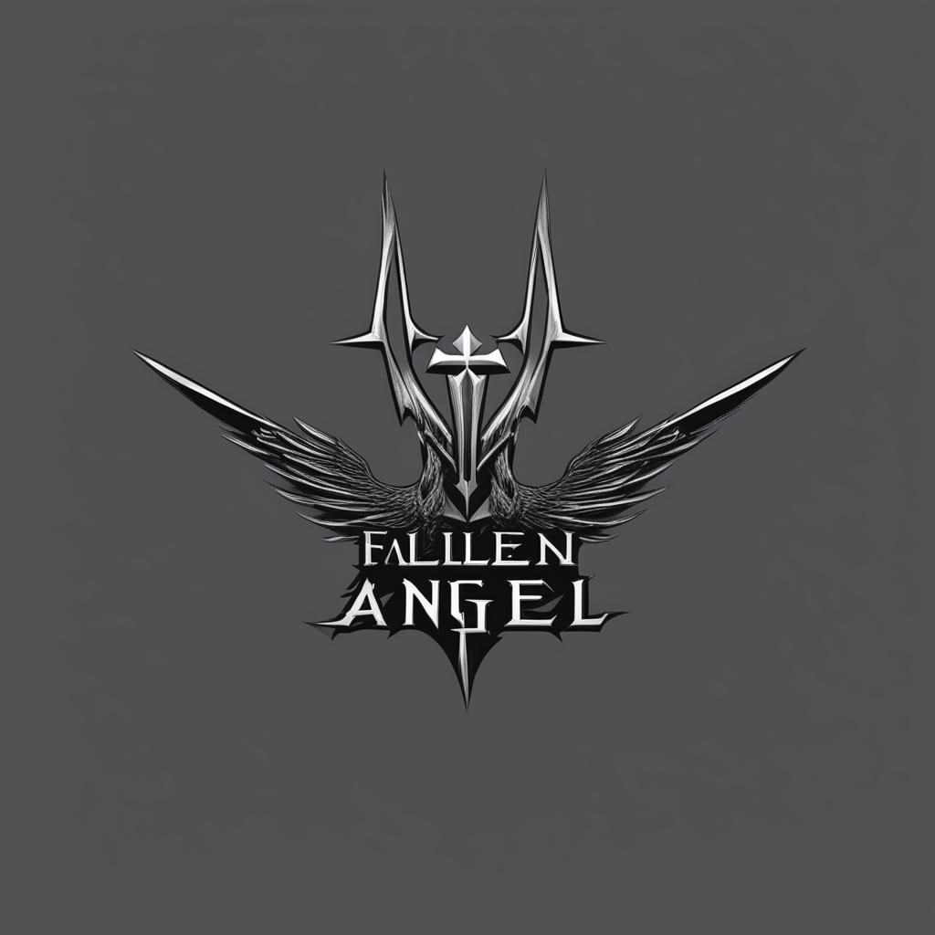 A high-resolution digital art logo for a metal core band 'Fallen Angel'