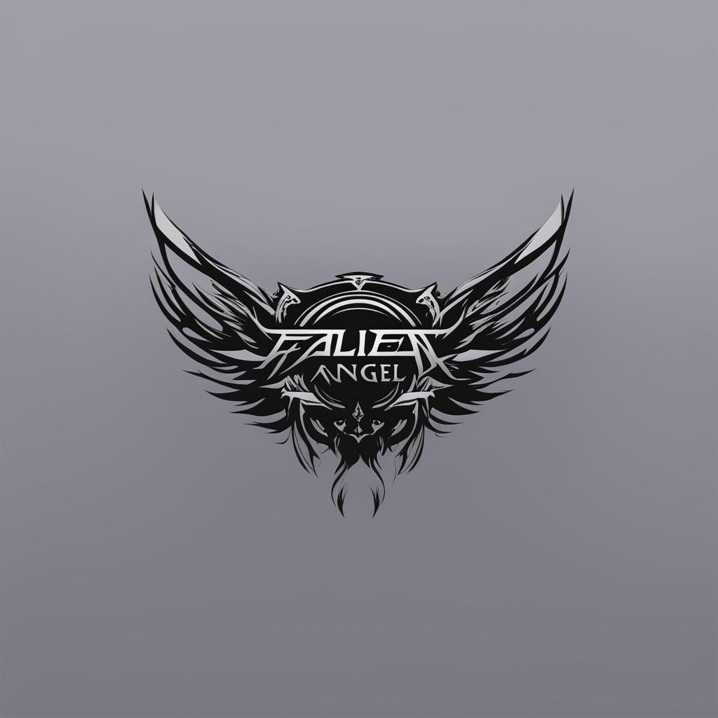 A high-resolution digital art logo for a metal core band 'Fallen Angel'