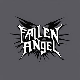 A high-resolution digital art logo for a metal core band 'Fallen Angel'