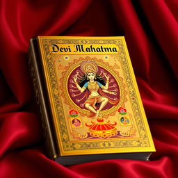 A beautiful illustration of the Devi Mahatmya book, showcasing its traditional Indian design