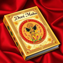 A beautiful illustration of the Devi Mahatmya book, showcasing its traditional Indian design