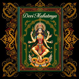 A digital artwork representation of the Devi Mahatmya book, showcasing its beautiful cover
