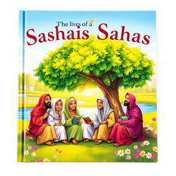 A beautifully illustrated storybook cover featuring enchanting scenes from the lives of the Sahaba (companions of the Prophet Muhammad)
