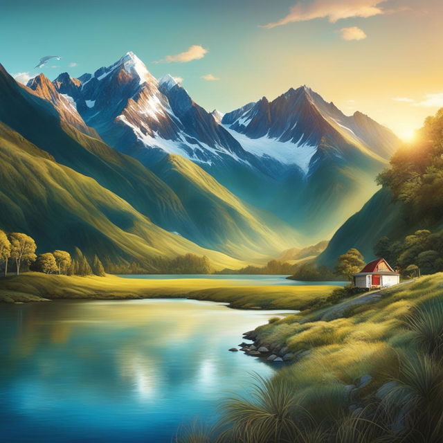 A digital art image advertising a nature adventure holiday in New Zealand