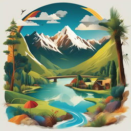 A digital art image advertising a nature adventure holiday in New Zealand