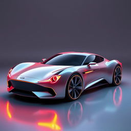An image of a futuristic Ford Thunderbird, depicted as a supercar from the future