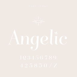 A stylish font set designed with a 'modern-angelic-minimalism' theme, characterized by clean lines and ethereal simplicity