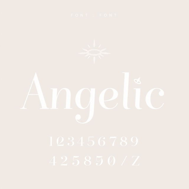 A stylish font set designed with a 'modern-angelic-minimalism' theme, characterized by clean lines and ethereal simplicity