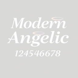 A stylish font set designed with a 'modern-angelic-minimalism' theme, characterized by clean lines and ethereal simplicity