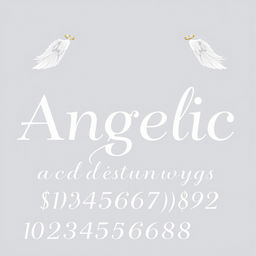 A sophisticated font set designed with a 'modern-angelic-minimalism' theme, integrating delicate angelic elements into the typography