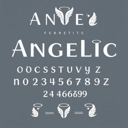 A sophisticated font set designed with a 'modern-angelic-minimalism' theme, integrating delicate angelic elements into the typography