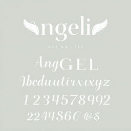 A sophisticated font set designed with a 'modern-angelic-minimalism' theme, integrating delicate angelic elements into the typography