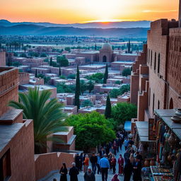 A breathtaking view of Yazd, Iran, showcasing its stunning historic architecture with ancient mud-brick buildings, winding narrow streets, and traditional wind-catchers