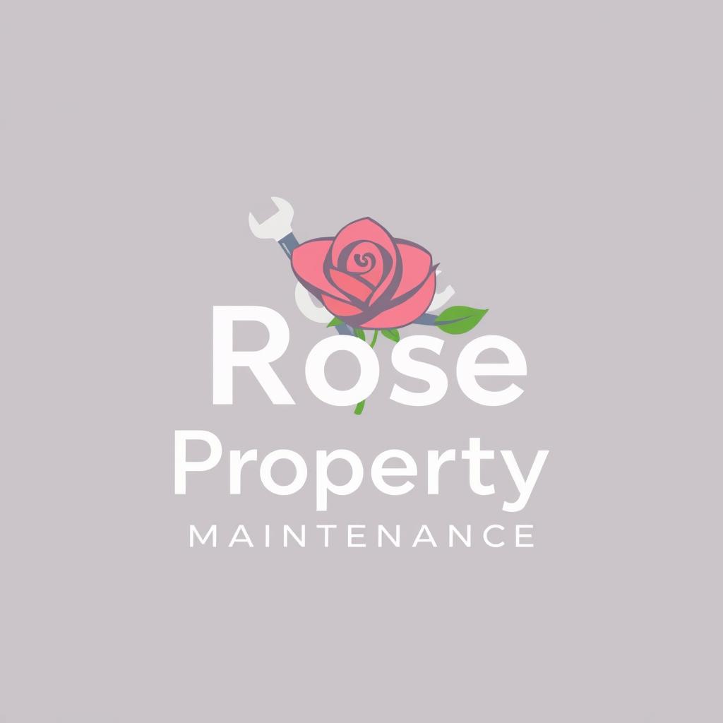 A sleek and professional logo design for 'Rose Property Maintenance'