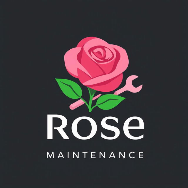 A sleek and professional logo design for 'Rose Property Maintenance'