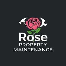 A sleek and professional logo design for 'Rose Property Maintenance'