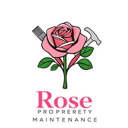 A distinctive and elegant logo design for 'Rose Property Maintenance'