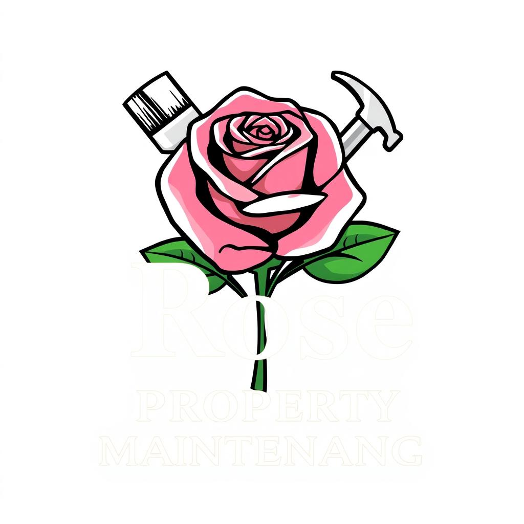 A distinctive and elegant logo design for 'Rose Property Maintenance'