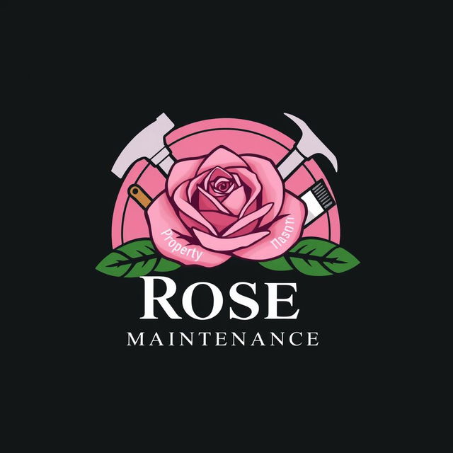 A sophisticated and captivating logo design for 'Rose Property Maintenance'