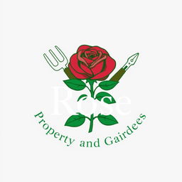 A visually striking logo design for 'Rose Property and Garden Maintenance'