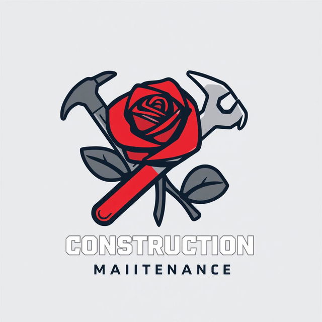 A dynamic and robust logo design for 'Rose Construction Maintenance'