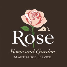 A stylish and inviting logo design for 'Rose Home and Garden Maintenance Services'