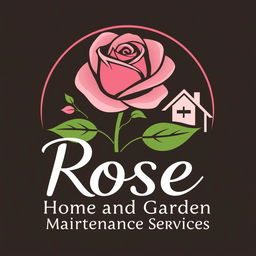 A stylish and inviting logo design for 'Rose Home and Garden Maintenance Services'
