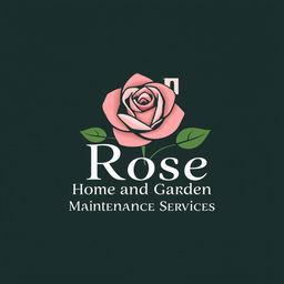 A stylish and inviting logo design for 'Rose Home and Garden Maintenance Services'