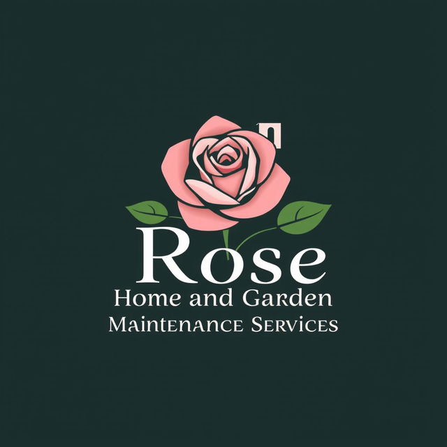 A stylish and inviting logo design for 'Rose Home and Garden Maintenance Services'