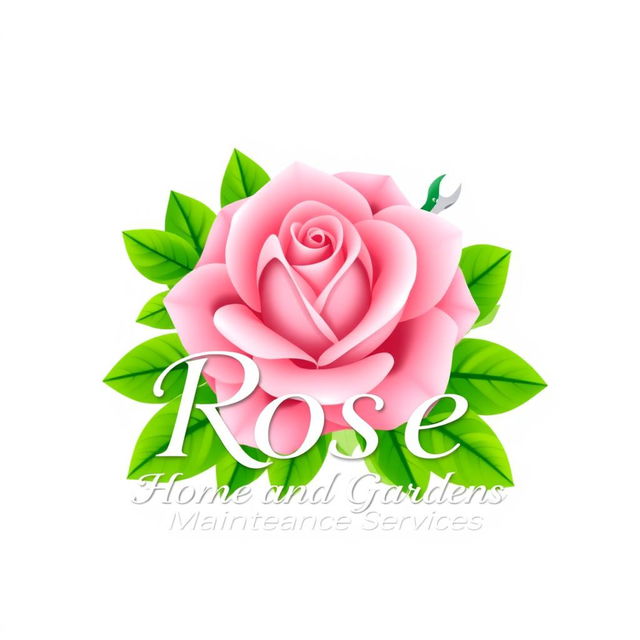 An elegant and eye-catching logo design for 'Rose Home and Garden Maintenance Services'