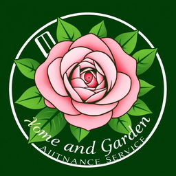 An elegant and eye-catching logo design for 'Rose Home and Garden Maintenance Services'