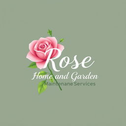 A charming and professional logo design for 'Rose Home and Garden Maintenance Services'