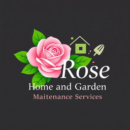 A refined and attractive logo design for 'Rose Home and Garden Maintenance Services'
