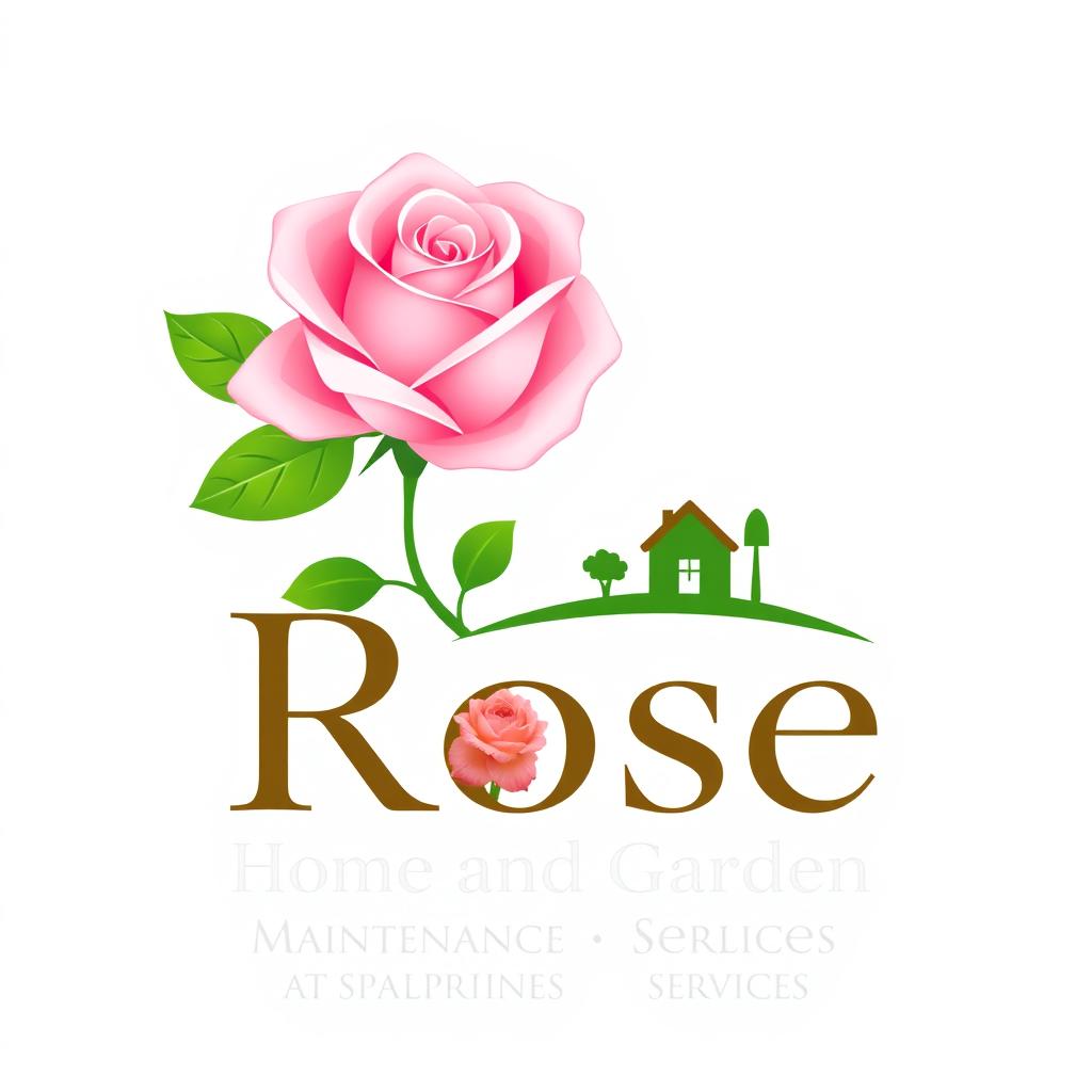 A refined and attractive logo design for 'Rose Home and Garden Maintenance Services'