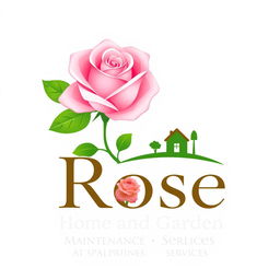 A refined and attractive logo design for 'Rose Home and Garden Maintenance Services'