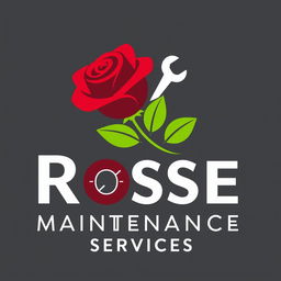 A sleek and modern logo design for 'Rose Maintenance Services'