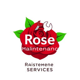 A sleek and modern logo design for 'Rose Maintenance Services'
