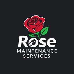 A sleek and modern logo design for 'Rose Maintenance Services'