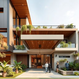 A contemporary residential building featuring a ground plus one floor design