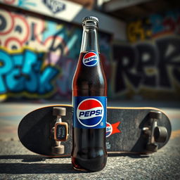 A striking image of a classic Pepsi bottle, clearly showcasing the Pepsi logo