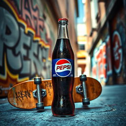 A striking image of a classic Pepsi bottle, clearly showcasing the Pepsi logo