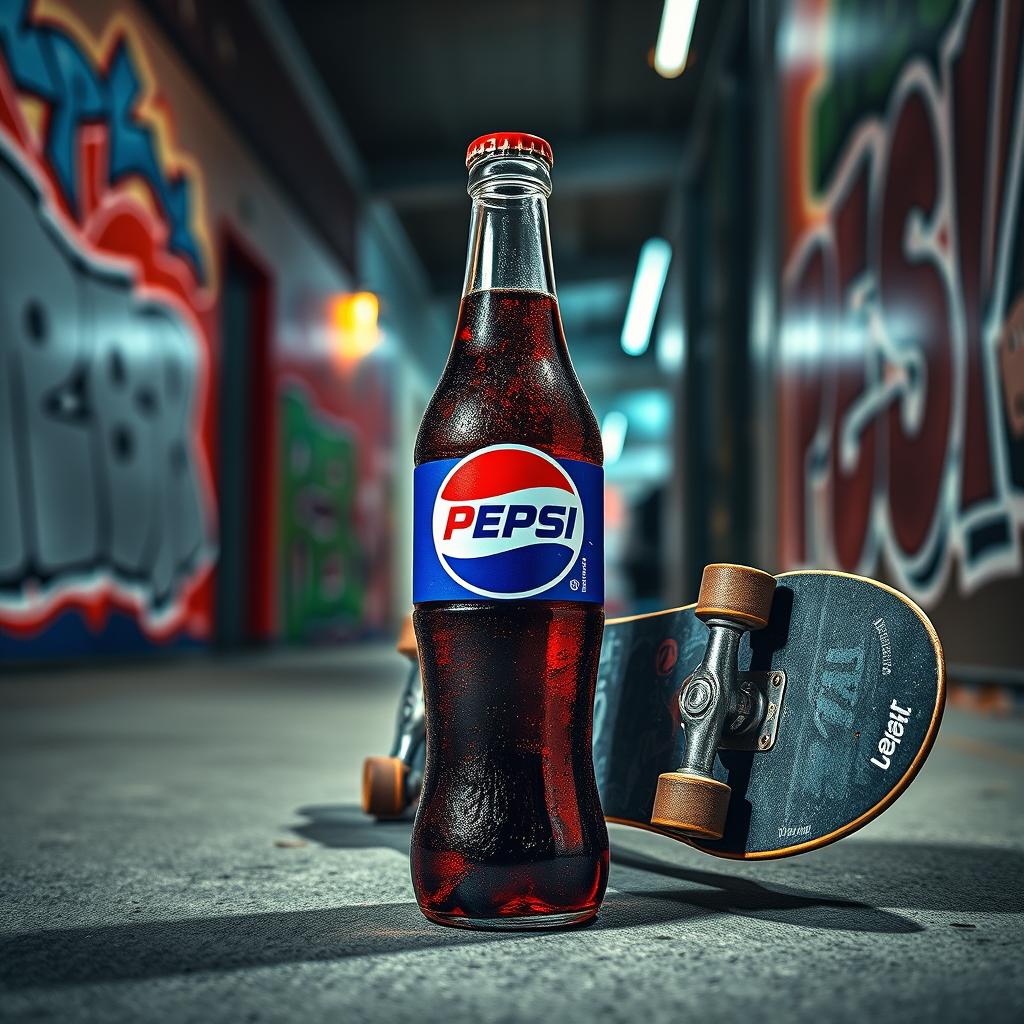 A striking image of a classic Pepsi bottle, clearly showcasing the Pepsi logo