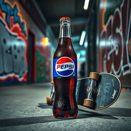 A striking image of a classic Pepsi bottle, clearly showcasing the Pepsi logo
