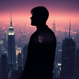 Cinematic movie poster for a romance and science fiction film set in a dystopian futuristic backdrop