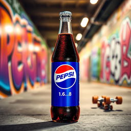 A creatively designed image of a Pepsi bottle, featuring the word 'Skater 1
