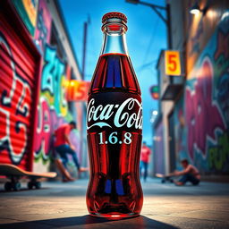 An artistic representation of a Coca-Cola bottle, prominently displaying the name 'Skater 1