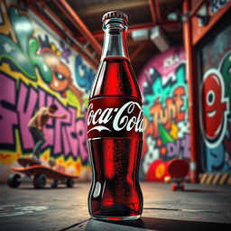 An artistic representation of a Coca-Cola bottle, prominently displaying the name 'Skater 1