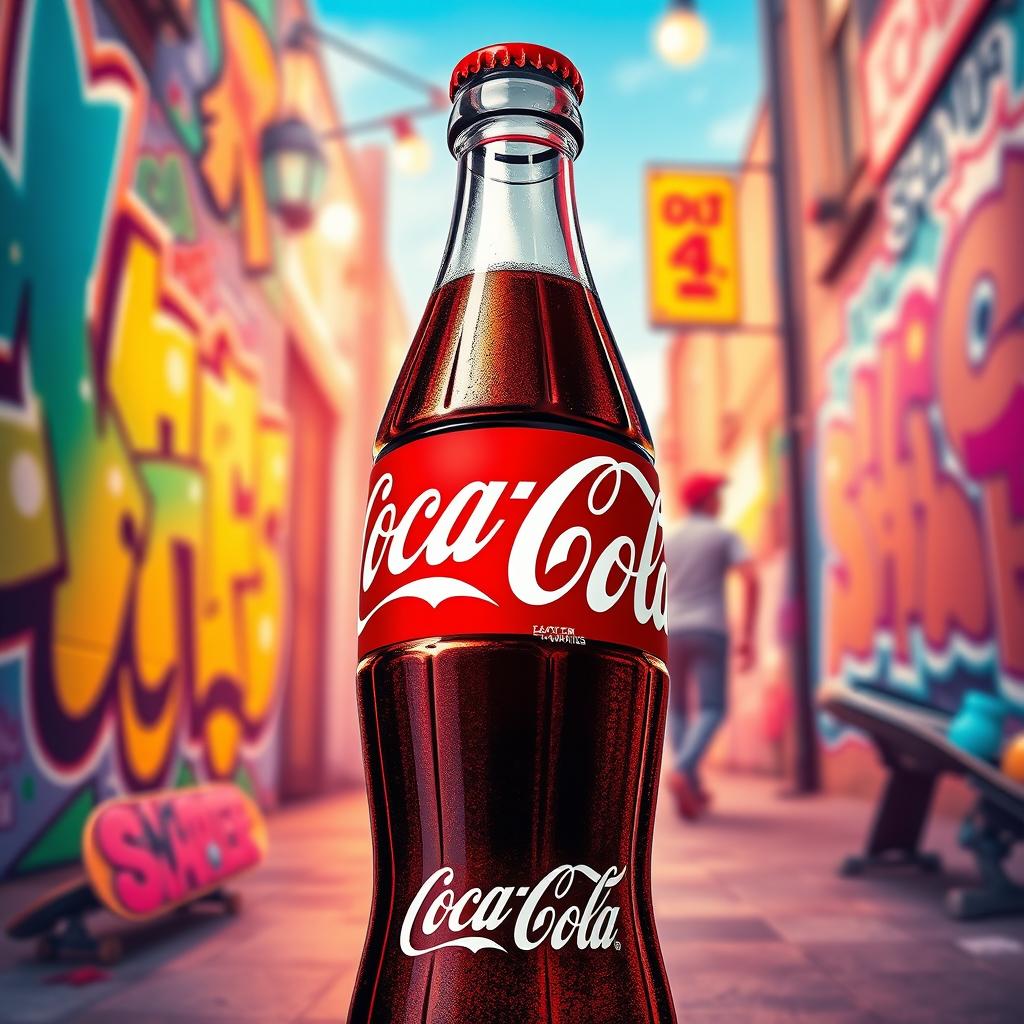 An artistic representation of a Coca-Cola bottle, prominently displaying the name 'Skater 1