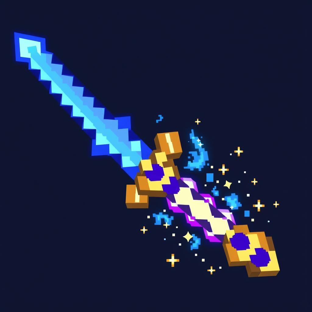 A pixel art style image of a unique Minecraft item designed to resemble a powerful ultimate ability from other games