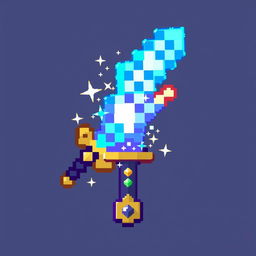 A pixel art style image of a unique Minecraft item designed to resemble a powerful ultimate ability from other games